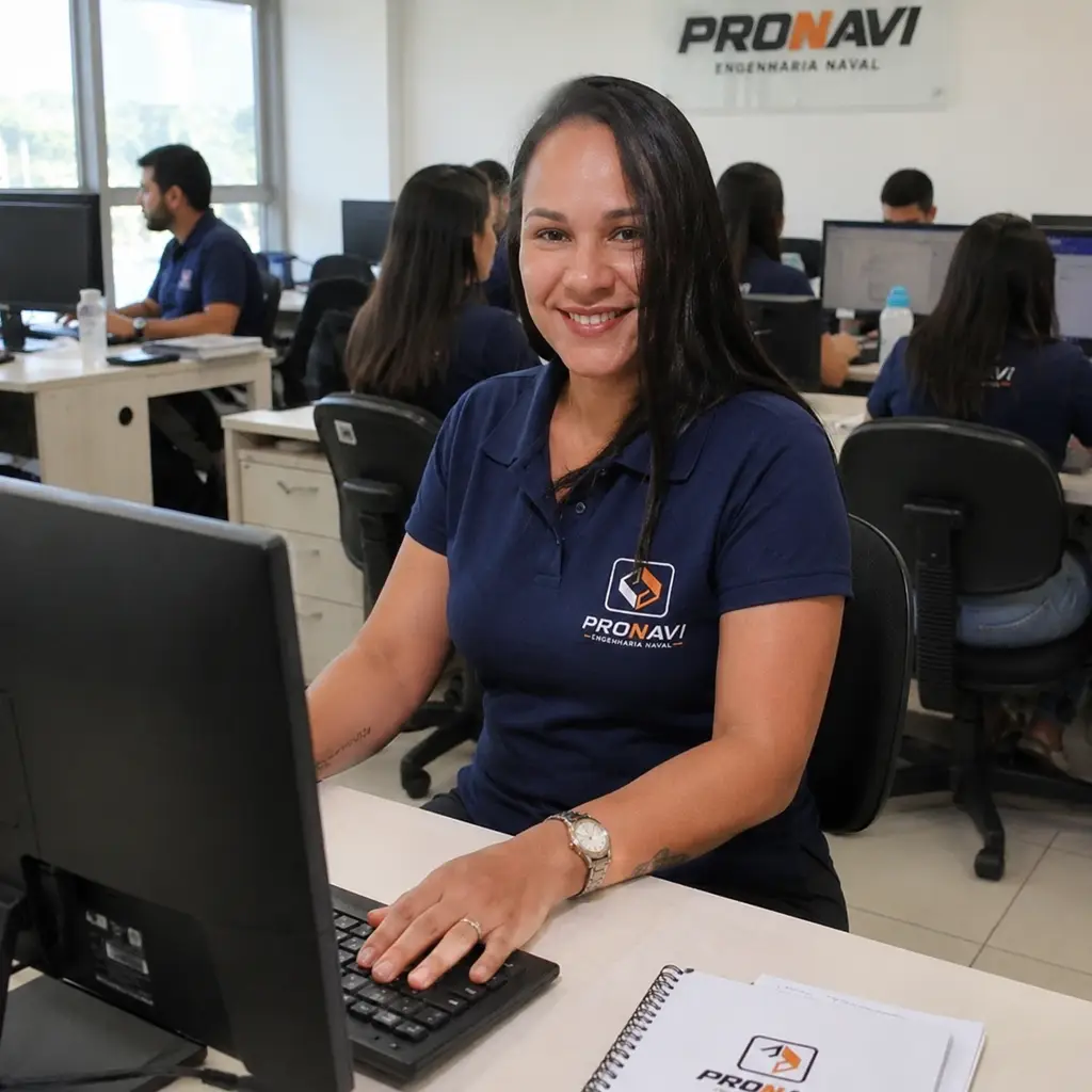 Projetista sênior responsável pelo desenho técnico de estruturas navais